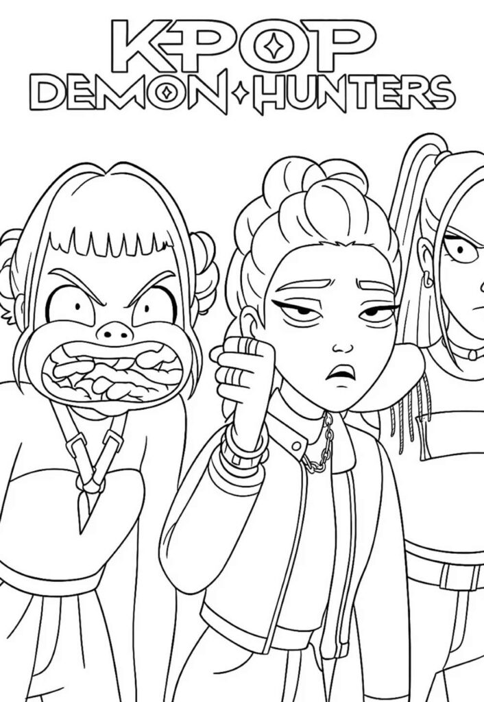 Desenho para colorir Zoey, Rumi e Mira