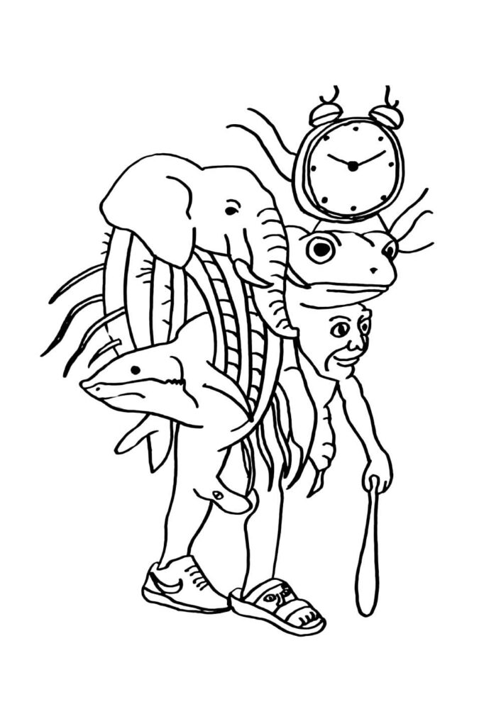 Desenho de Tralalero Tralala para colorir - Salvador Dali