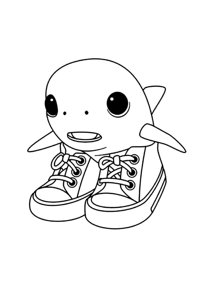 Desenho de Tralalero Tralala para colorir - Sapato