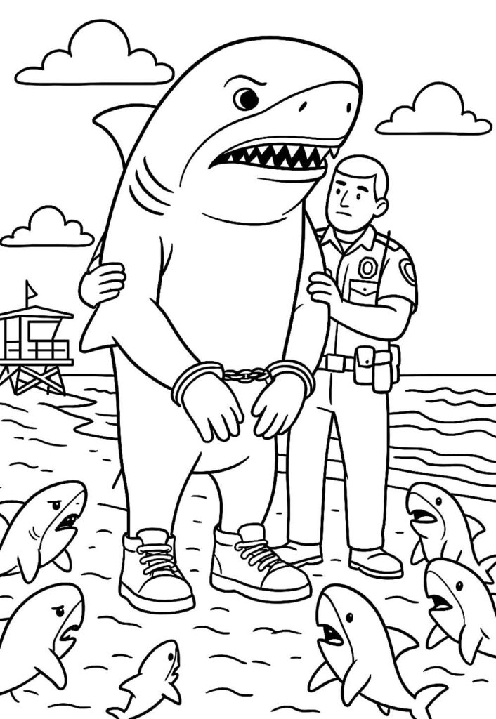 Desenho de Tralalero Tralala para colorir