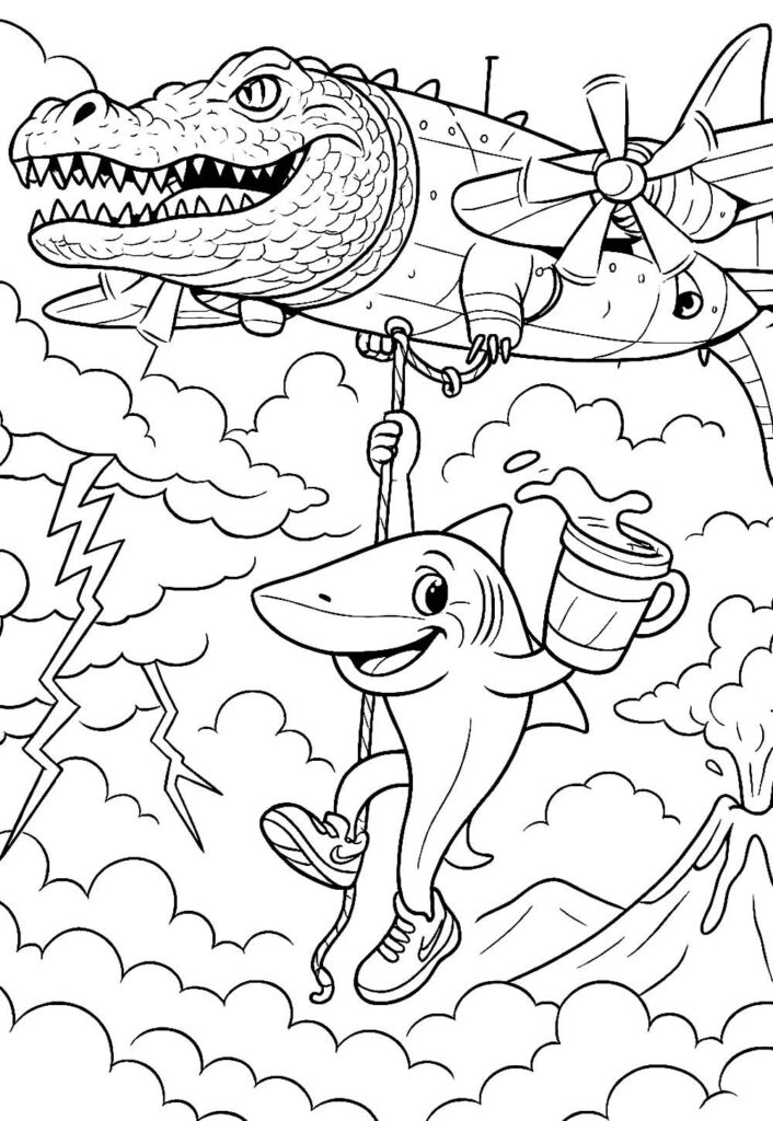 Desenho de Tralalero Tralala para colorir