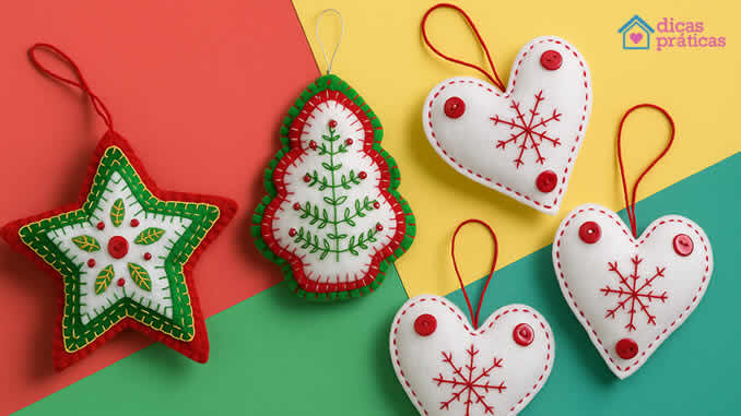 Enfeites de Natal com Moldes - Feltro