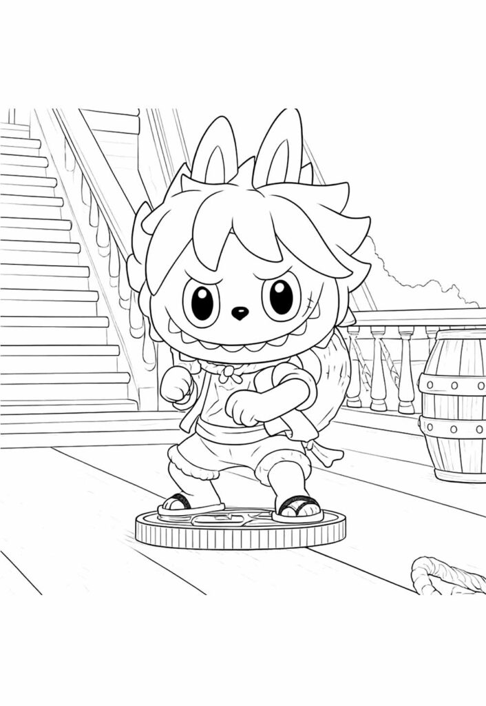 Desenhos do Chaveiro Labubu para colorir