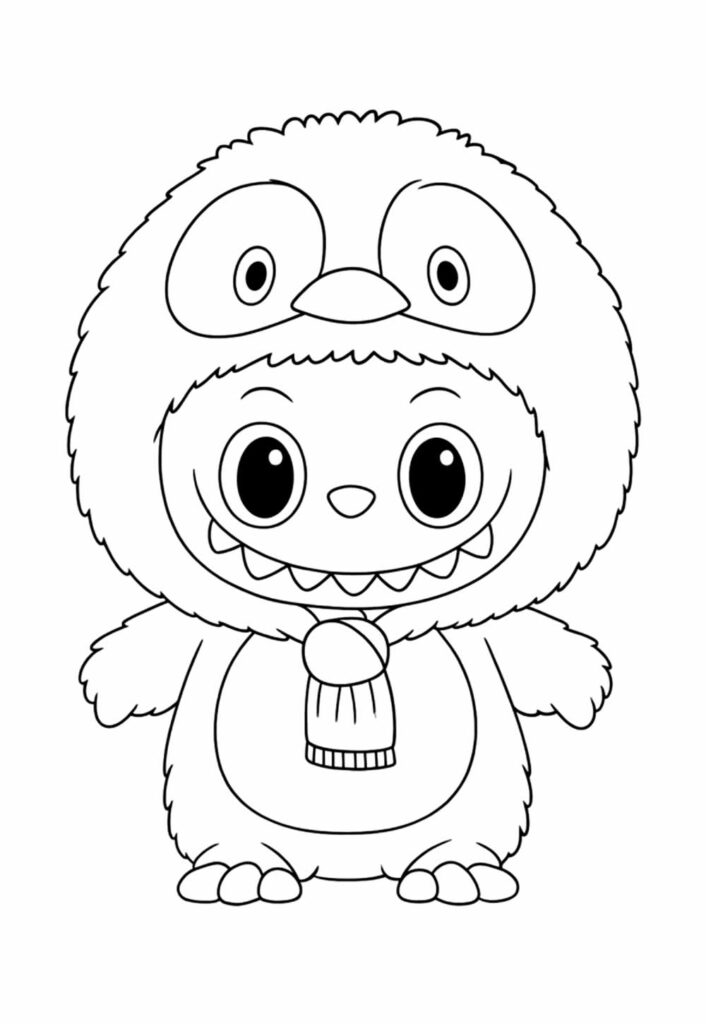 Desenho de Labubu Feliz