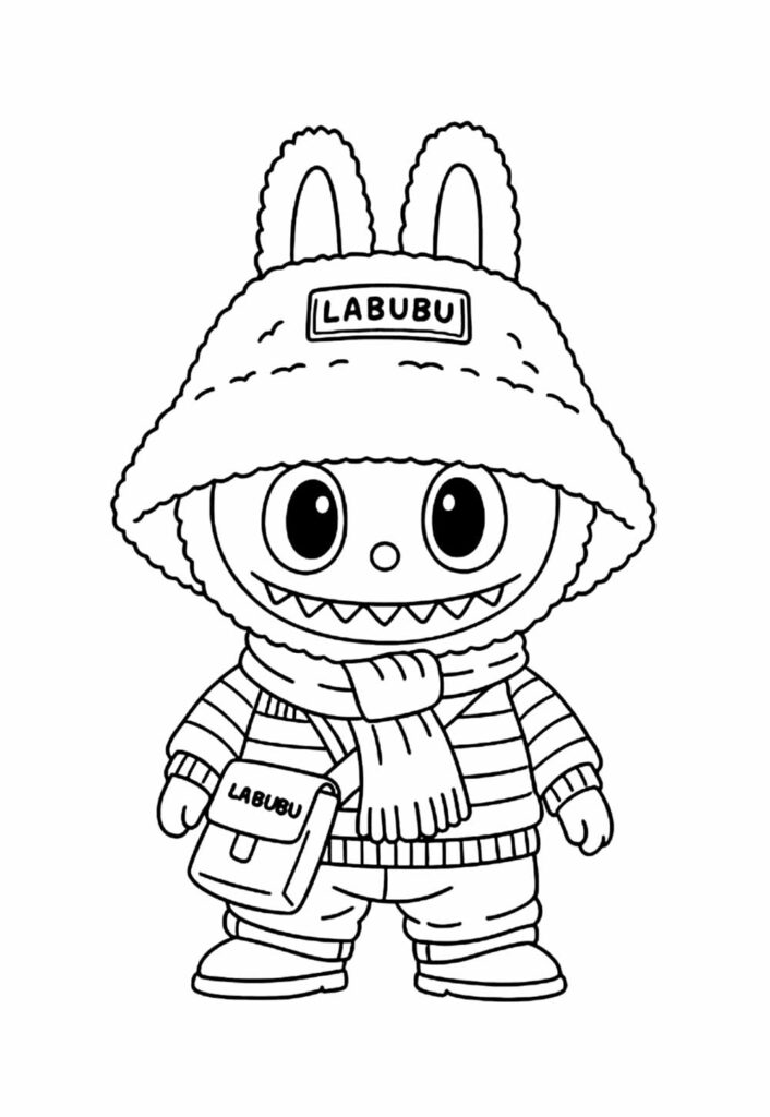 Desenho de Labubu com Chapéu