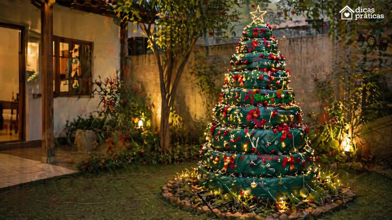 Decoração de Natal com Pneus