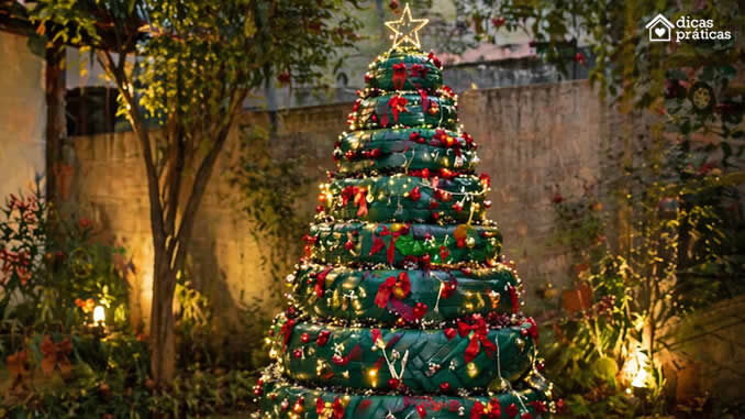 Decoração de Natal com Pneus