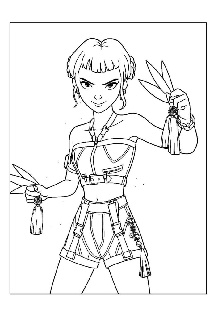 Zoey para pintar - Guerreiras do K-Pop