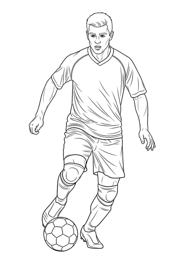 Desenho de Jogador de Futebol para colorir