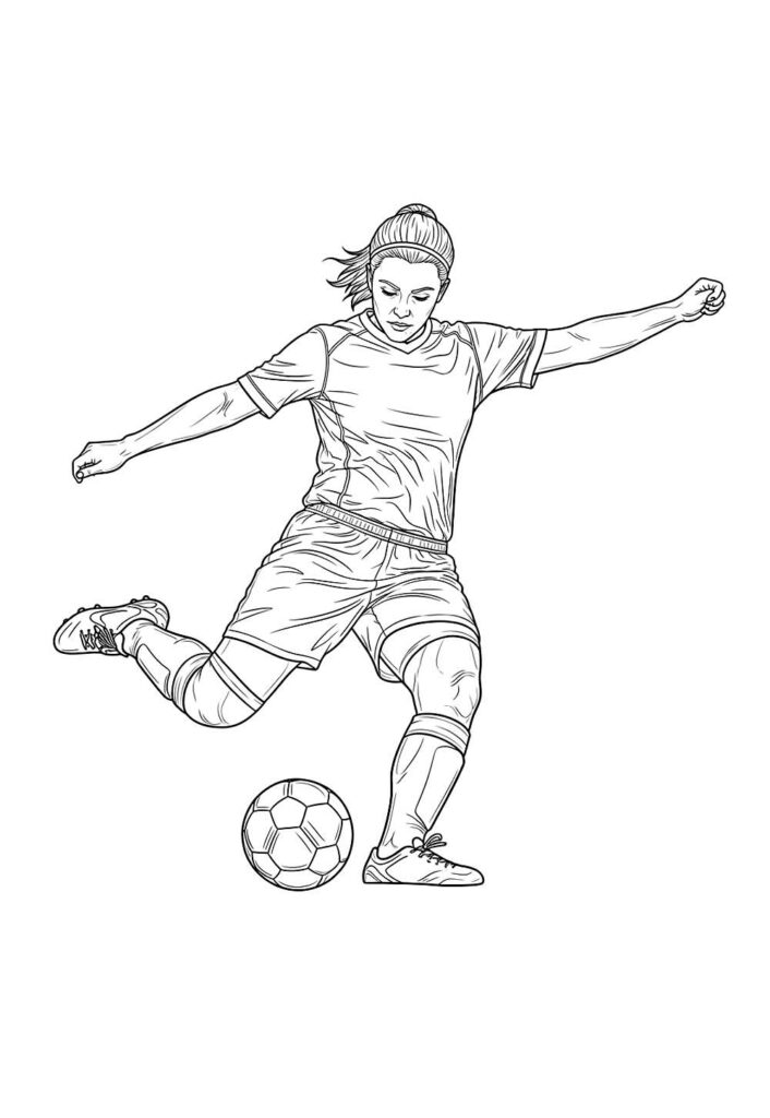 Desenho de Jogadora de Futebol