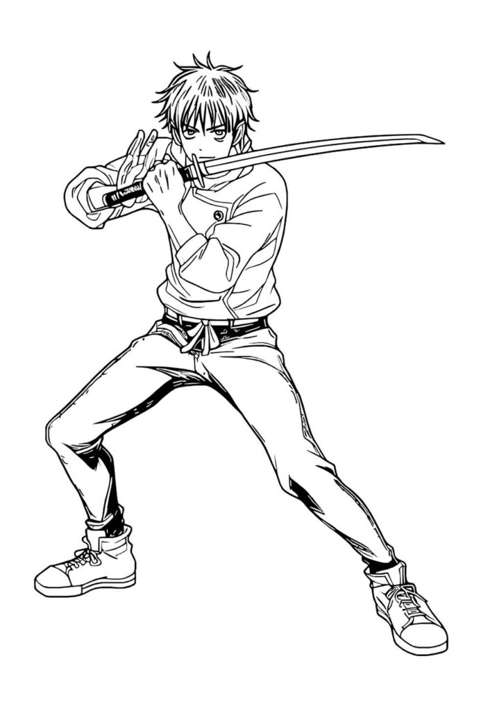 Desenho de Jujutsu Kaisen para pintar - Mangá