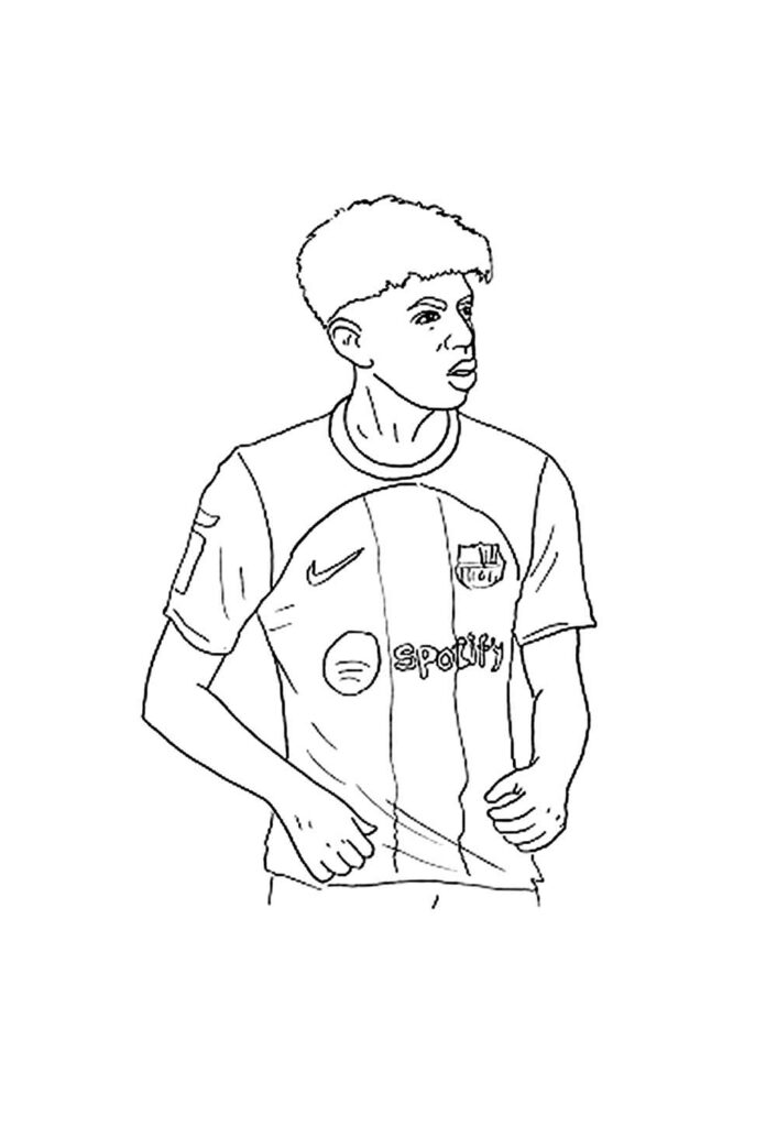 Desenho de Lamine Yamal para colorir