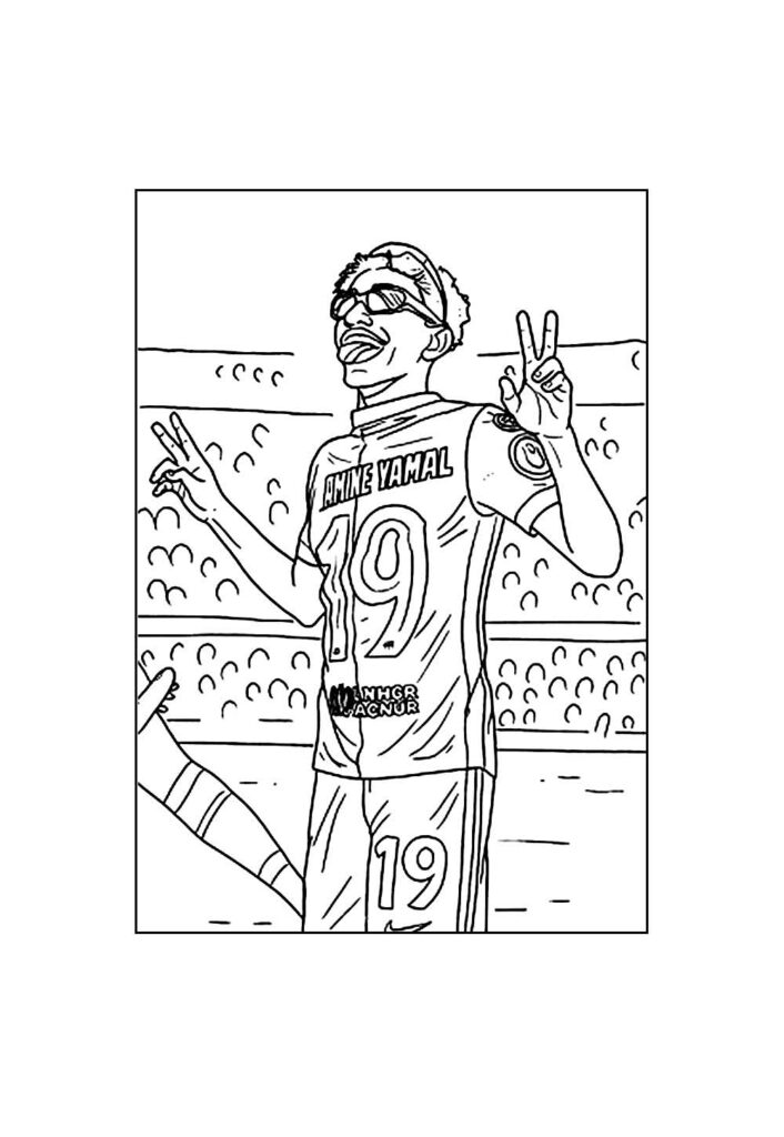 Desenho de Lamine Yamal para pintar
