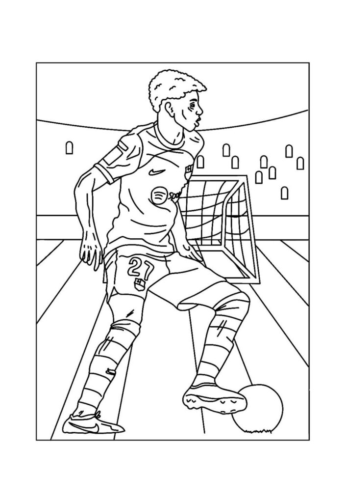 Desenho de Lamine Yamal para colorir