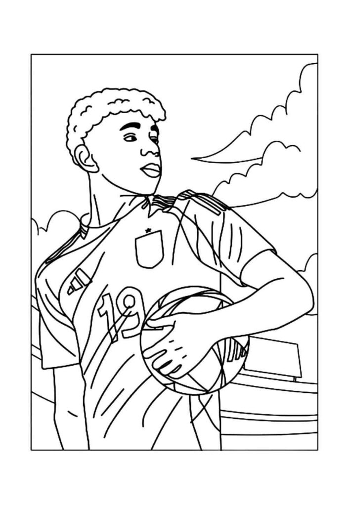 Desenho de Lamine Yamal para colorir