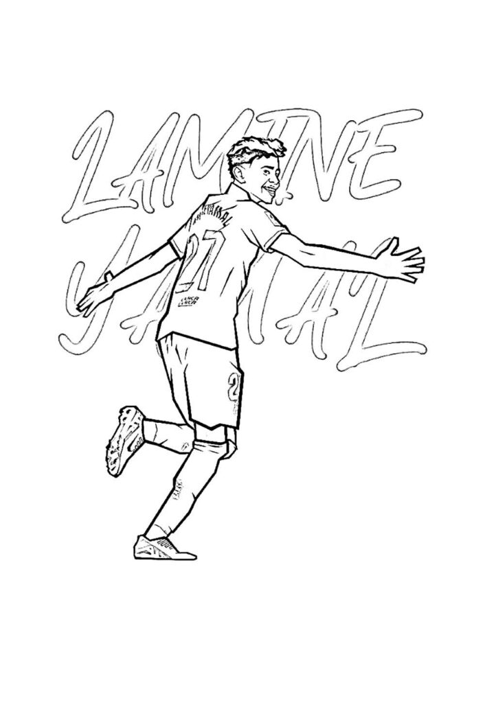 Desenho de Lamine Yamal para colorir