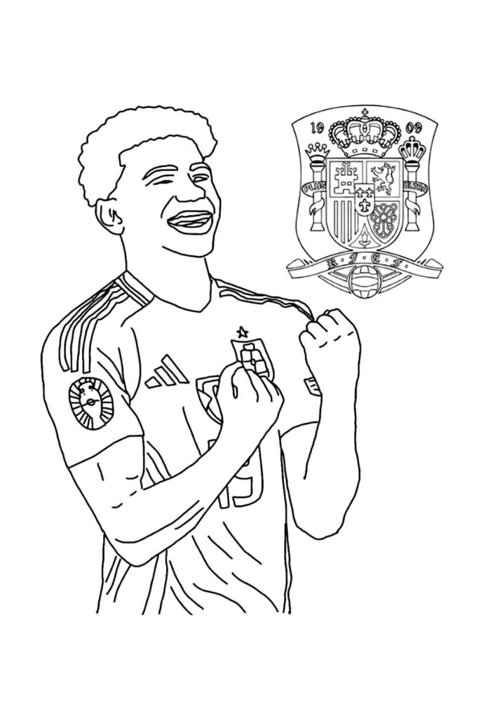 Desenho de Lamine Yamal para pintar
