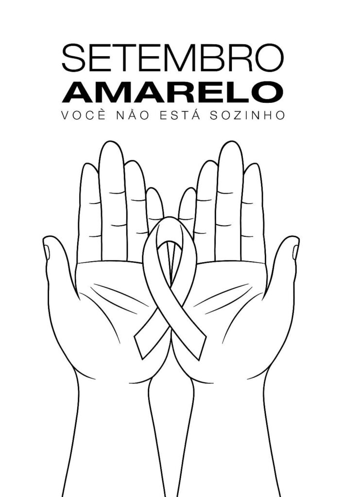 Desenho de Setembro Amarelo para colorir