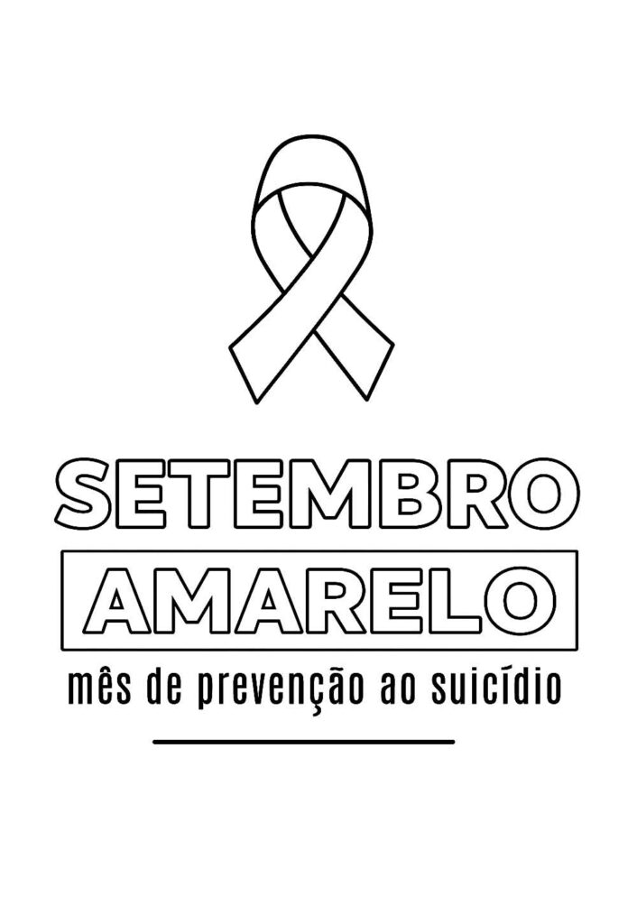 Desenho de Setembro Amarelo para pintar