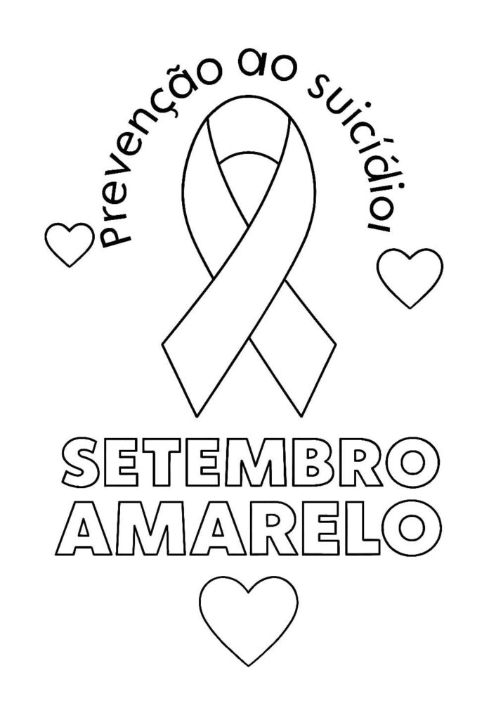 Desenho de Setembro Amarelo para colorir