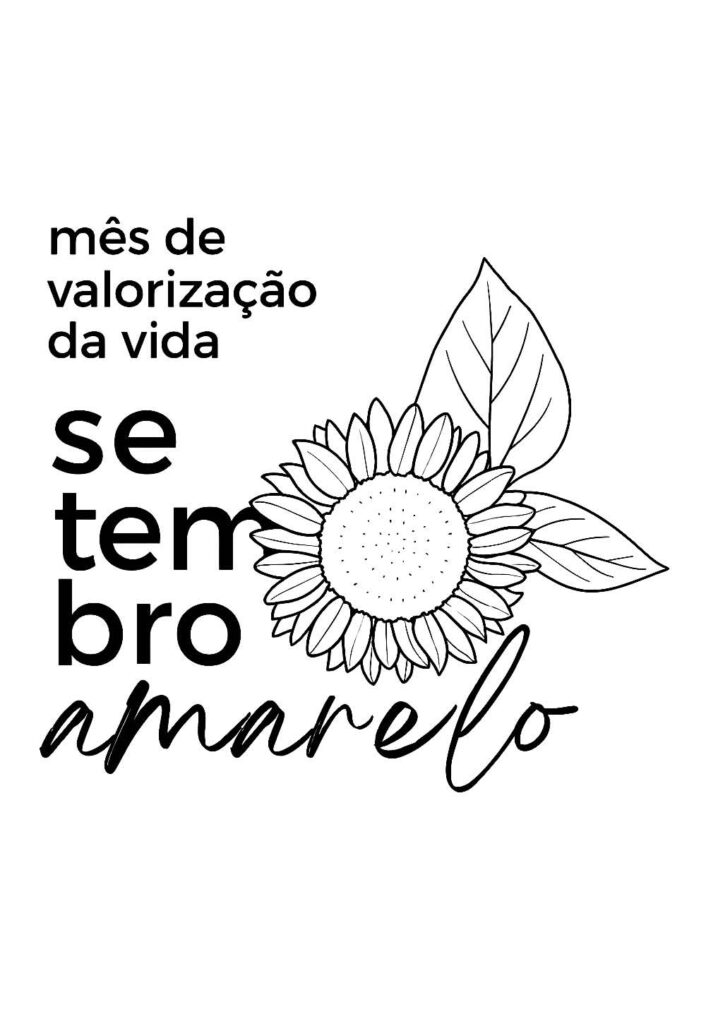 Desenho de Setembro Amarelo para colorir