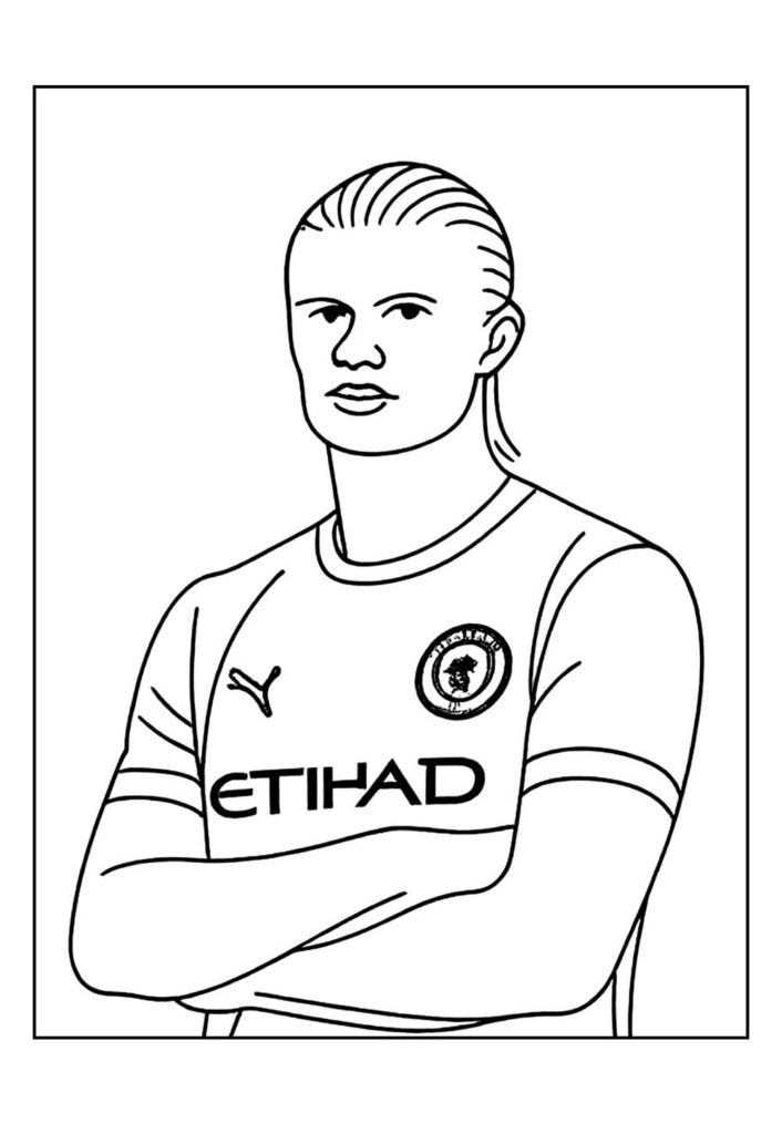 Desenho de Haaland para pintar - Manchester City