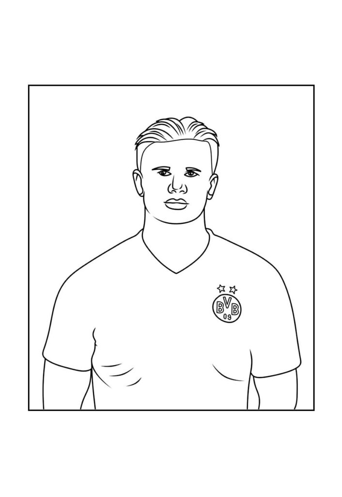 Desenho de Haaland para colorir - Futebol