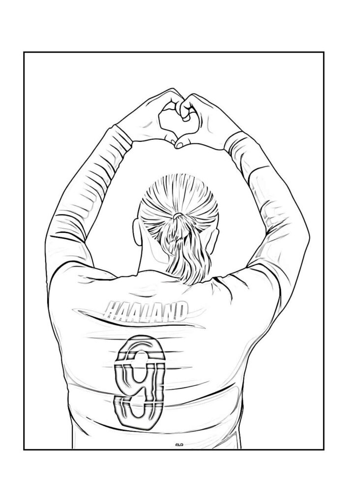 Haaland para colorir - Atacante de Futebol
