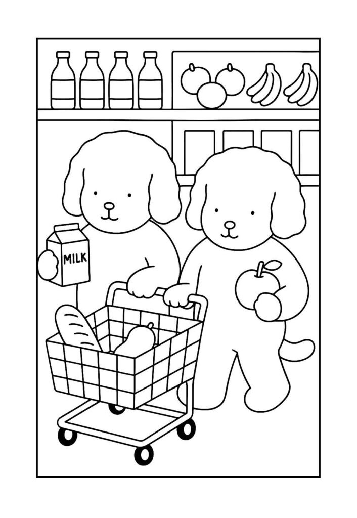 Desenho de Bobbie Goods no Supermercado