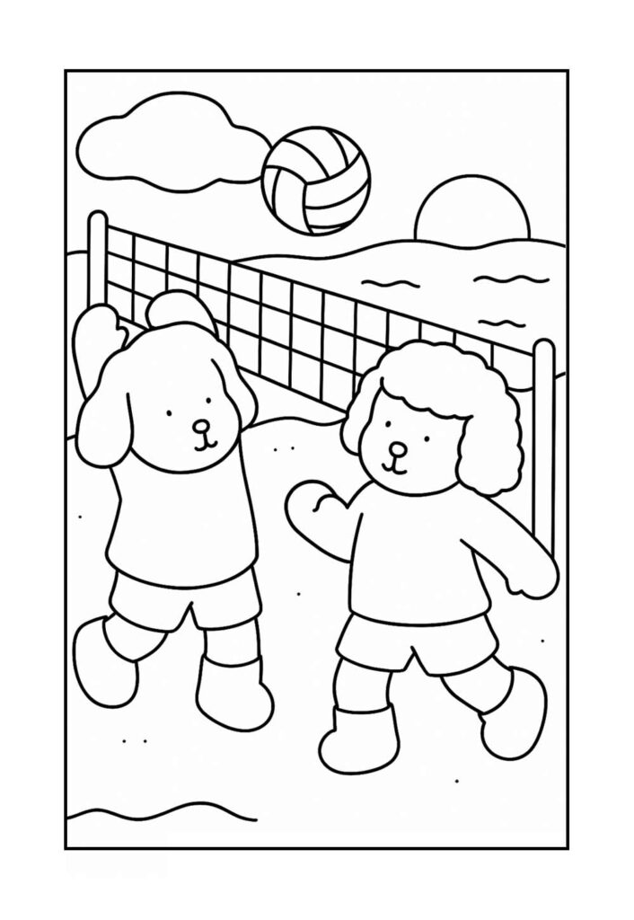 Desenho de Bobbie Goods jogando Vôlei