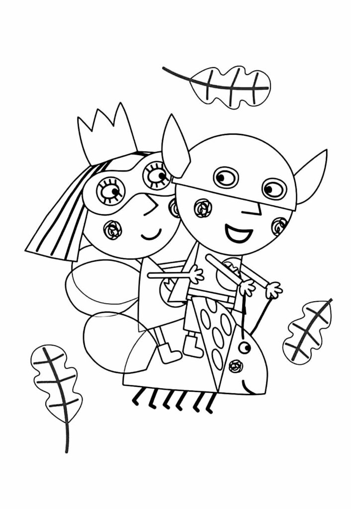 Desenho do Pequeno Reino de Ben e Holy para pintar