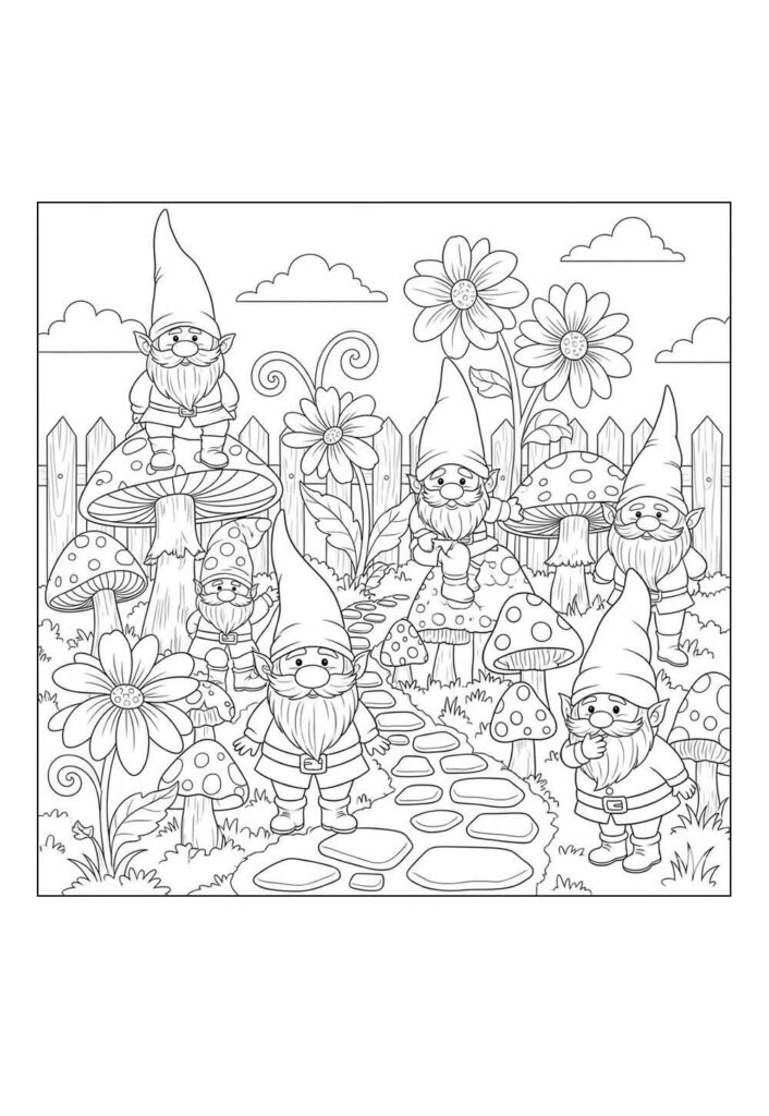 Gnomos para colorir