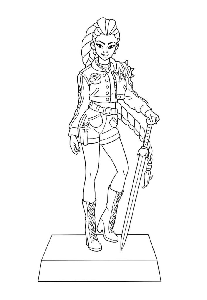 Desenho de Rumi para colorir - Guerreiras do K-Pop