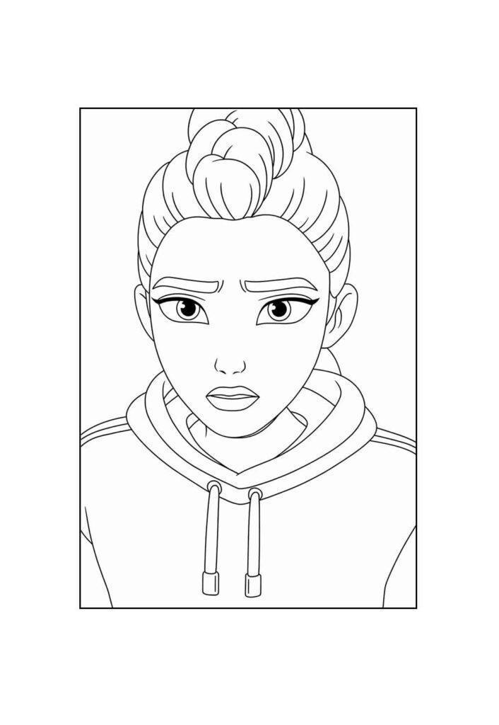 Desenho de Rumi para colorir - Guerreiras do K-Pop
