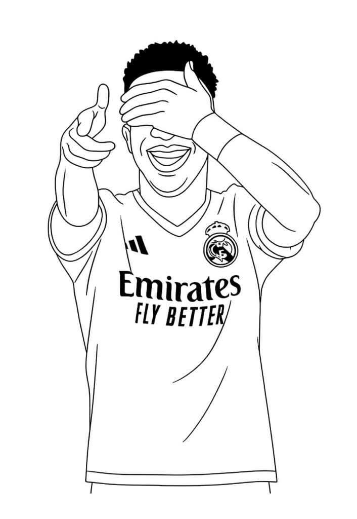 Desenho de Vinicius Júnior para colorir
