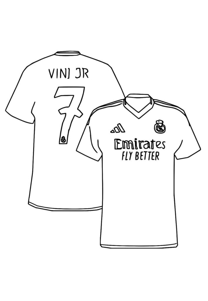 Desenho da Camisa de Vinicius Júnior para colorir