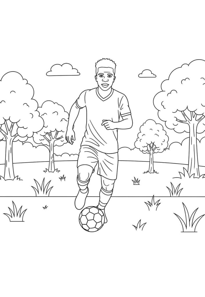 Desenho de Vini Jr. para colorir