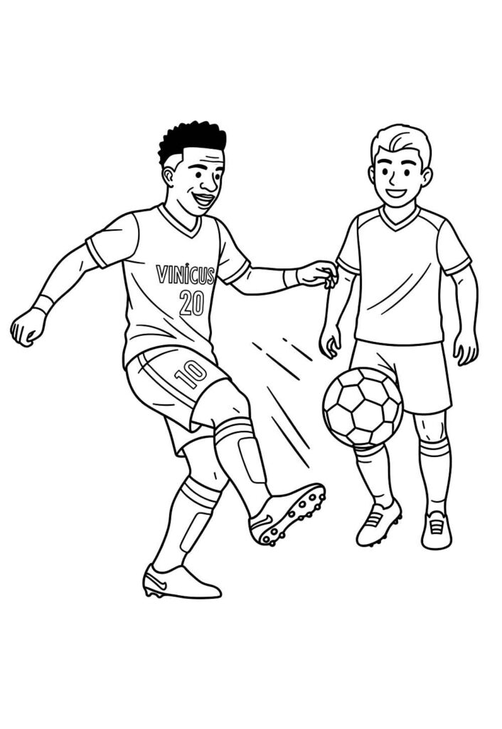 Desenho de Vini Jr. para pintar