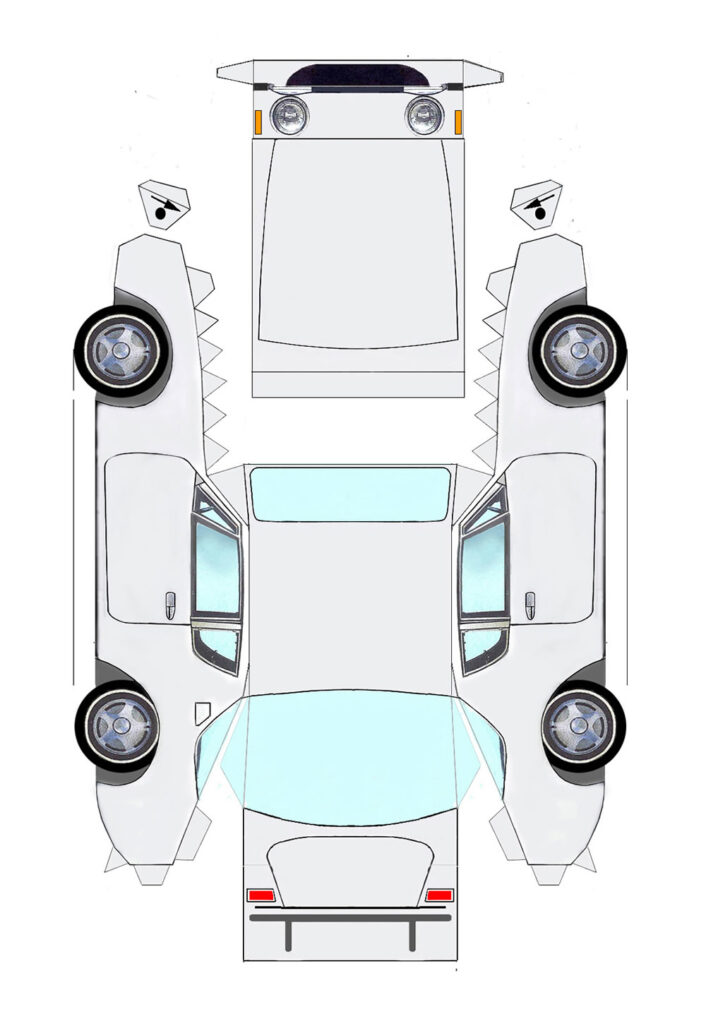 Molde de Carro de Papel para Imprimir