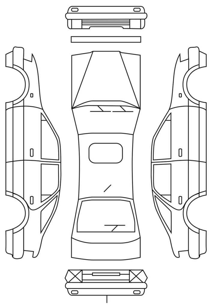 Molde de Carro de Papel para Imprimir