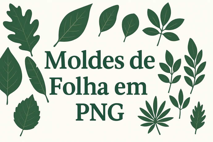 Moldes de Folhas em PNG