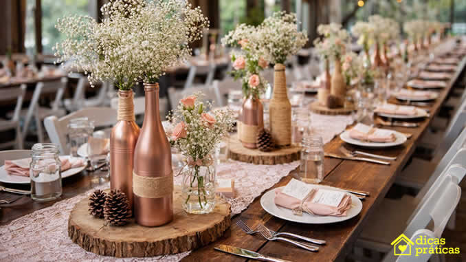 Decoração com Garrafas para Casamento