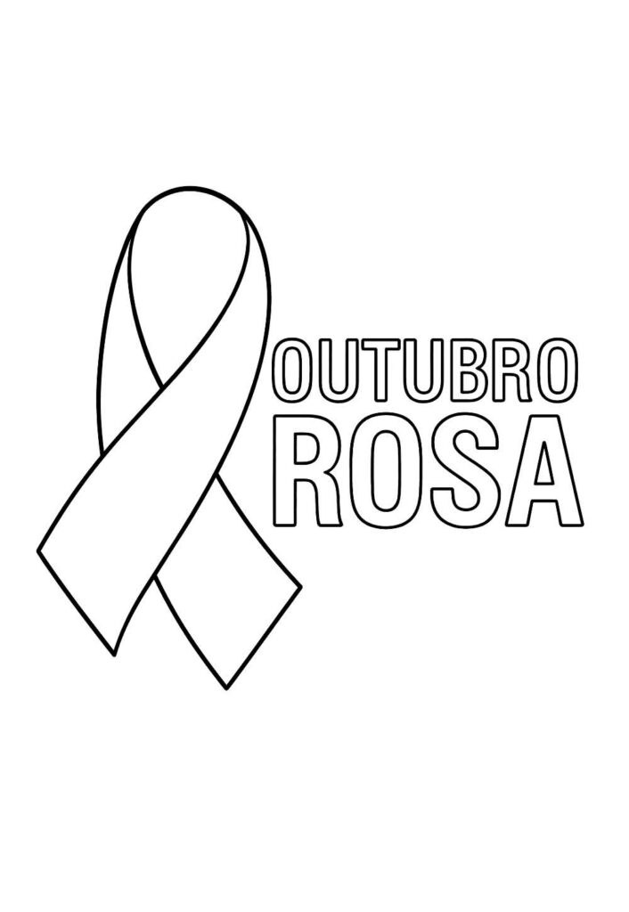 Desenho de Outubro Rosa para colorir