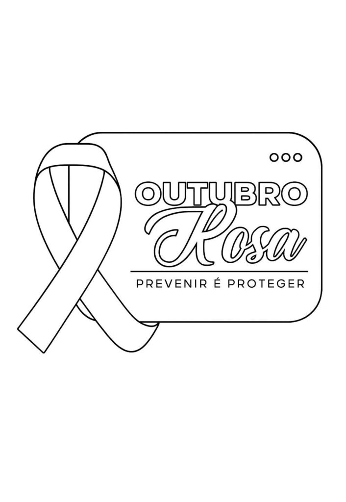 Desenho de Outubro Rosa para colorir