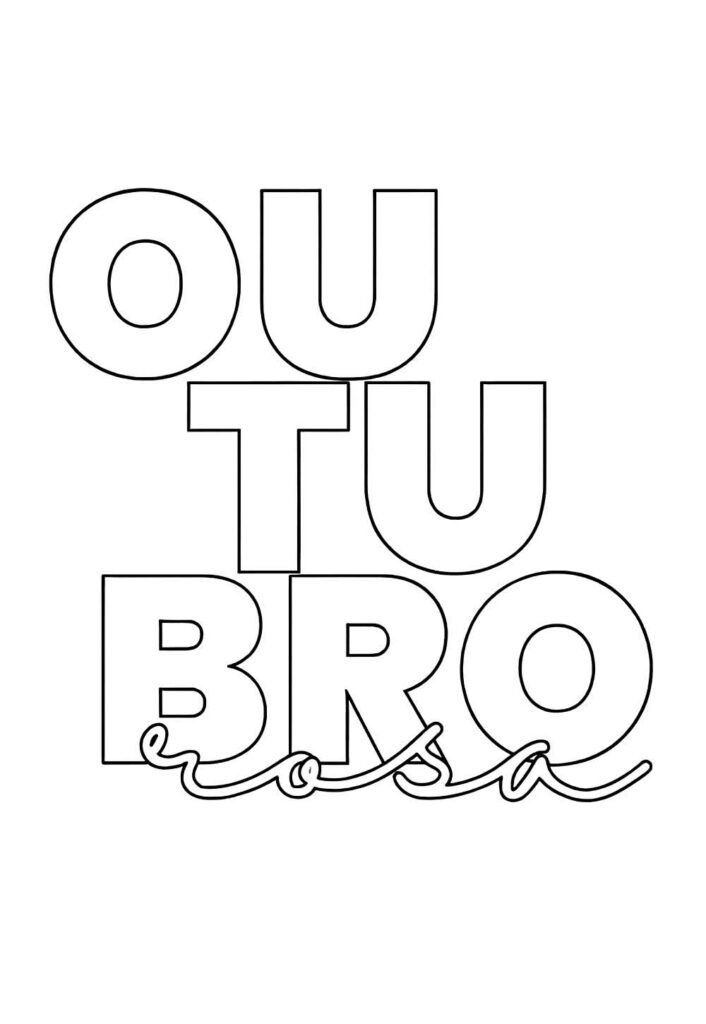 Desenho de Outubro Rosa para colorir