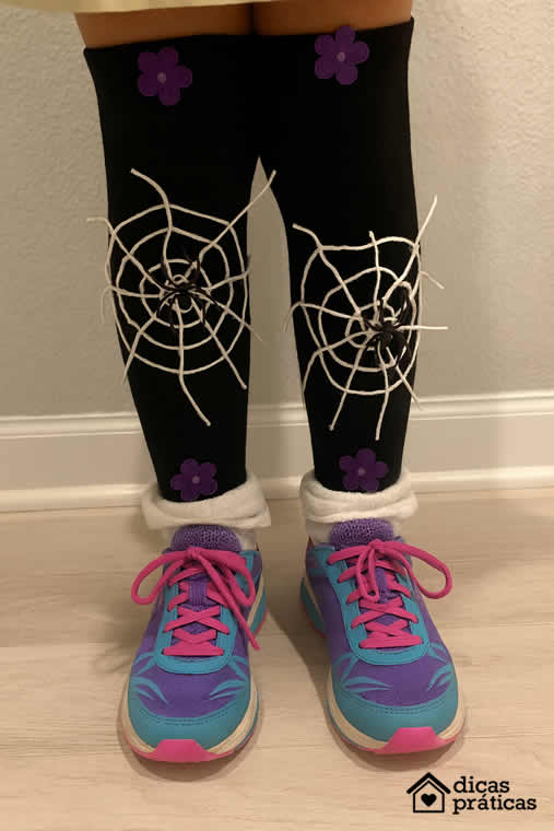 Meia Maluca com Teia de Aranha