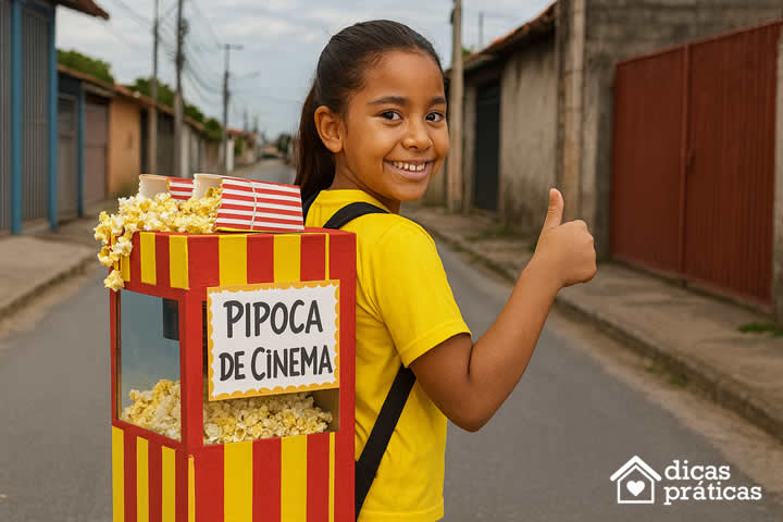 Mochila Maluca com Máquina de Pipoca