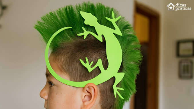 Molde de Lagarto para Cabelo Maluco com Moicano