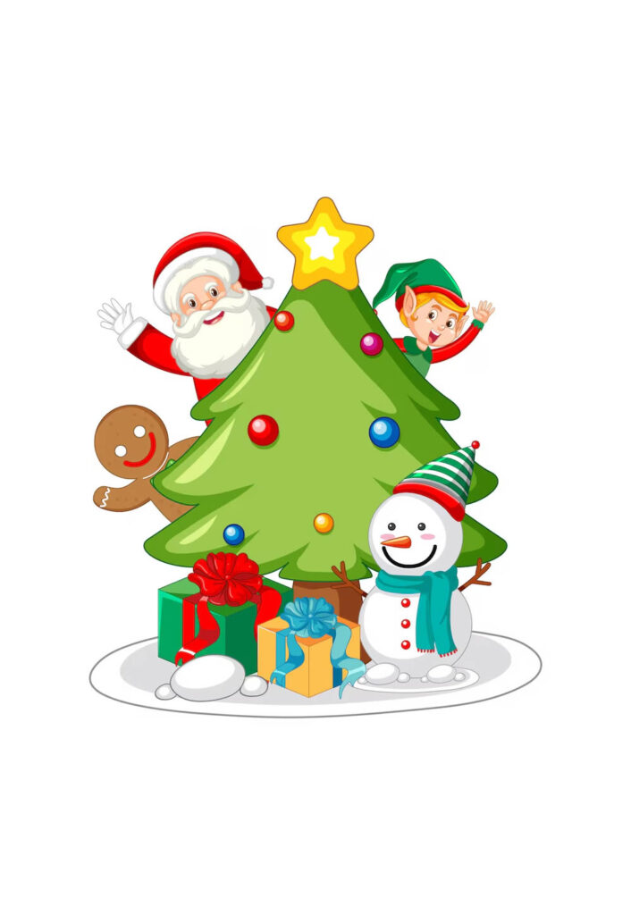 Molde de Árvore de Natal e Papai Noel
