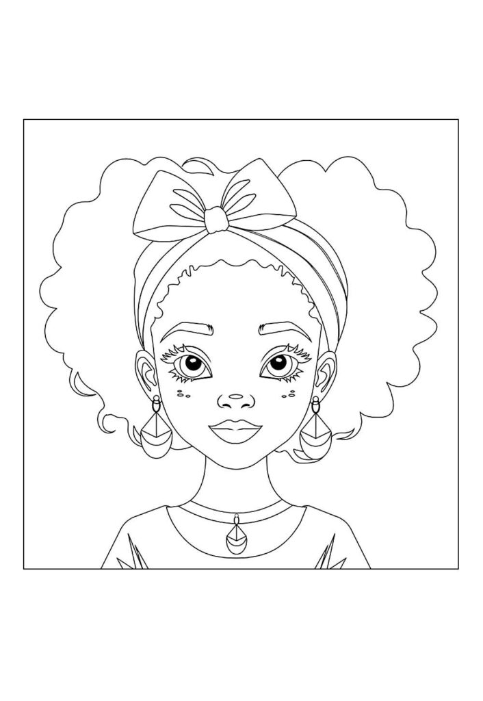 Desenho de Mulheres Negras para colorir
